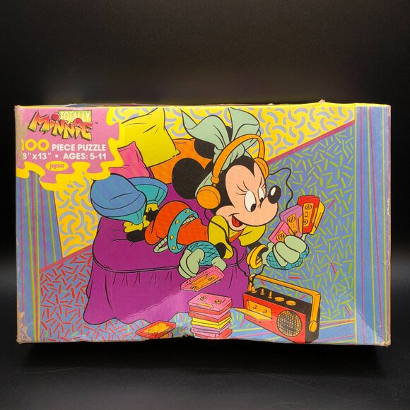 Vintage 80s TOTALLY MINNIE Mouse "Playing Tapes" Jigsaw Puzzle 100 pcs COMPLETE - Picture 2 of 10
